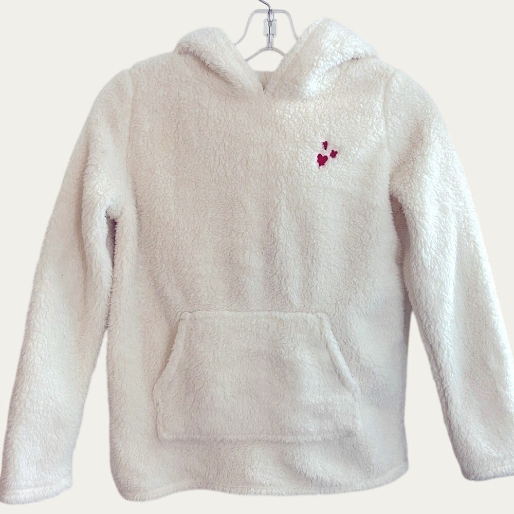 Cat & Jack Fleece Sleep Pajama Hoodie Girls XL Cream Soft Loungewear